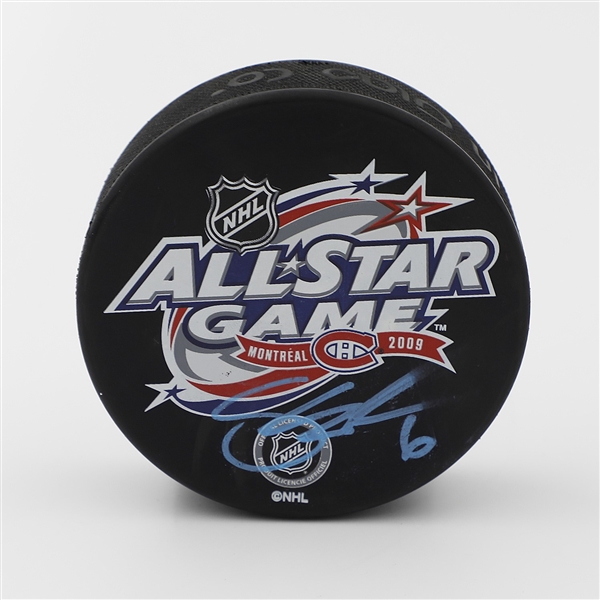 Shea Weber Autographed 2009 NHL All-Star Game Puck (Flawed)