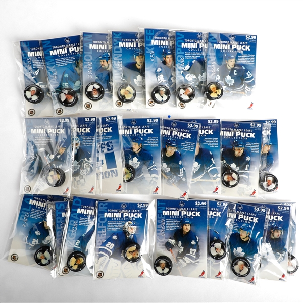 2003-04 Toronto Maple Leafs Mini Puck Collection Lot Of 23