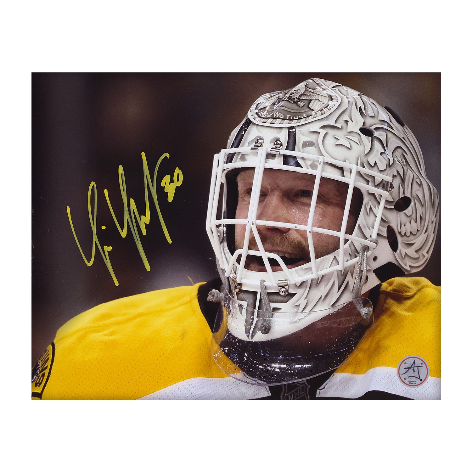 Tim Thomas Signed Boston Bruins Goalie Mask Profile 8x10 Photo