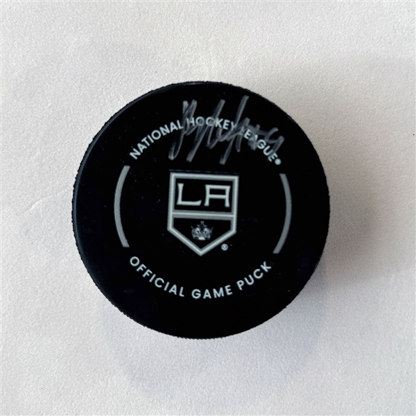 Vladislav Gavrikov Autographed Los Angeles Kings Official Game Puck (Flawed)