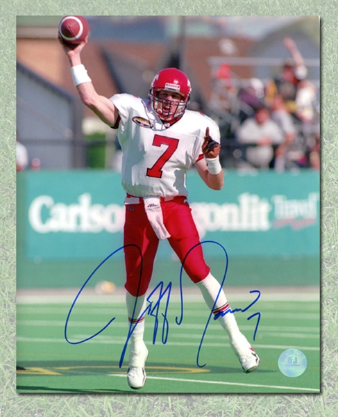 Jeff Garcia Autographed Calgary Stampeders 8x10 Photo