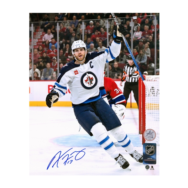 Adam Lowry Signed Winnipeg Jets Goal Celebration 8x10 Photo