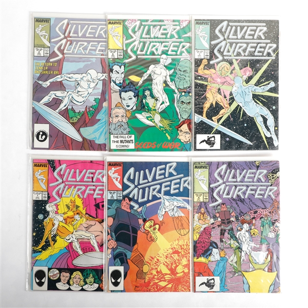 1987 Marvel Silver Surfer Comic Book Lot Of Six Issues #1-#6