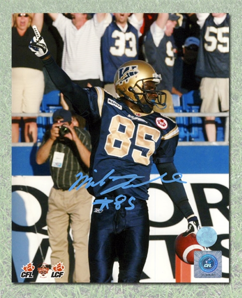 Milt Stegall Signed Winnipeg Blue Bombers 8x10 Photo