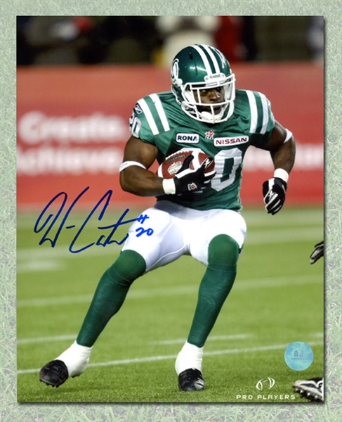 Wes Cates Autographed Saskatchewan Roughriders CFL Football 8x10 Photo