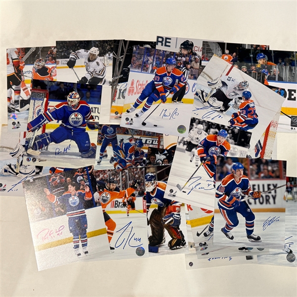 Lot of 28 Different Edmonton Oilers Autographed 8x10 Photos