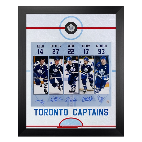 Toronto Maple Leafs Legendary Captains Signed Graphic Rink 26x32 Frame