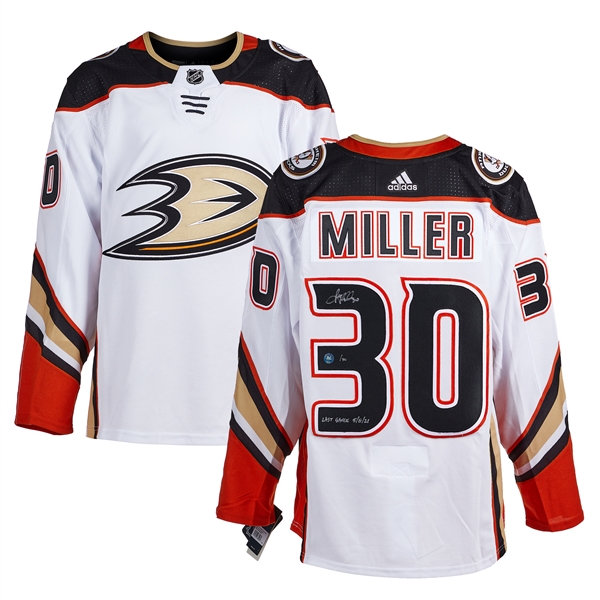 Ryan Miller Anaheim Ducks Signed & Dated Last Game adidas Jersey #/30