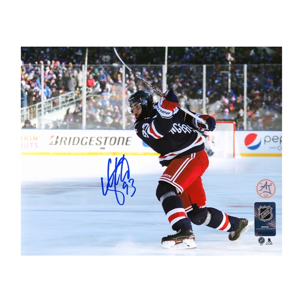 Mika Zibanejad Autographed New York Rangers Winter Classic 8x10 Photo