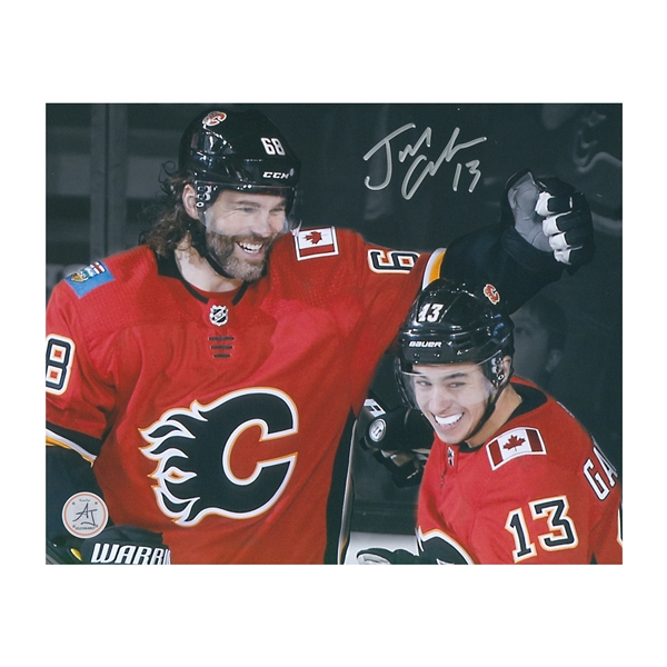 Johnny Gaudreau Signed Calgary Flames Jagr Last Point 8x10 Photo