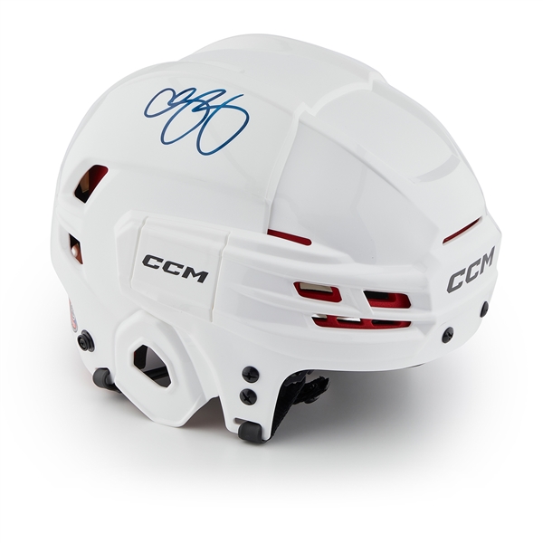 Chris Pronger Autographed White CCM Tacks Helmet