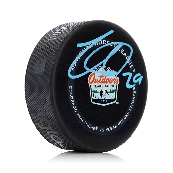 Nathan MacKinnon Lake Tahoe Outdoor Signed Official Game Puck