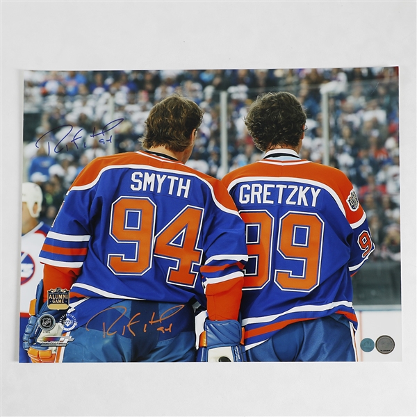 Ryan Smyth Edmonton Oilers Double Signed Heritage with Gretzky Classic 16x20 Photo