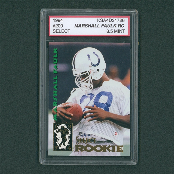 1994 Pinnacle Select #200 Marshall Faulk Rookie Card - KSA 8.5 Mint