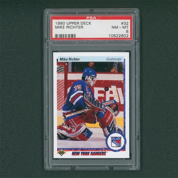 1990-91 Upper Deck #32 Mike Richter Rookie Card - PSA 8 NM-MT