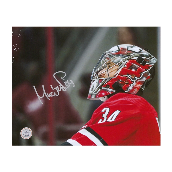 Petr Mrazek Signed Carolina Hurricanes Goalie Mask Profile 8x10 Photo