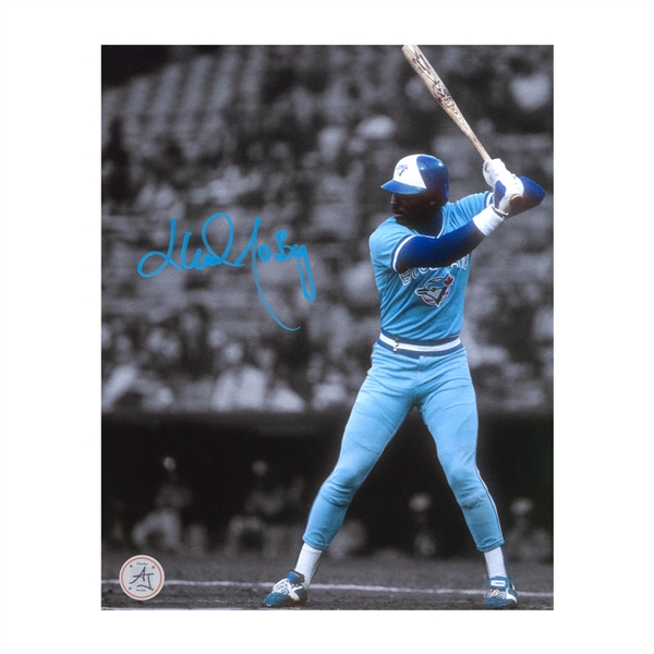 Lloyd Moseby Autographed Toronto Blue Jays Isolated Batting 8x10 Photo