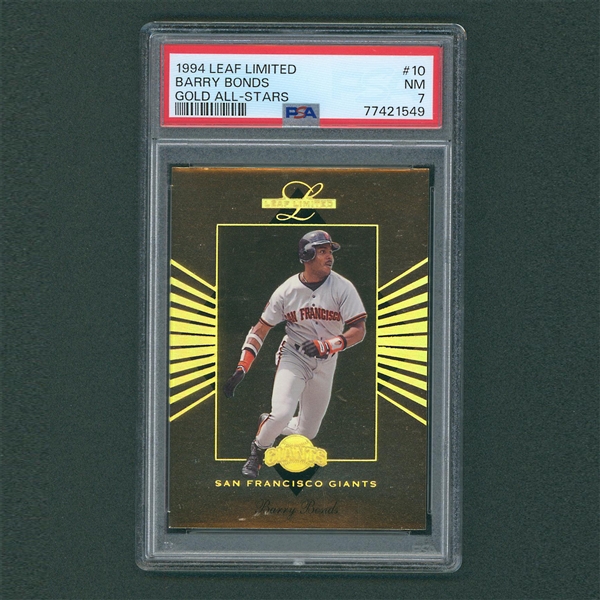 1994 Leaf Limited #10 Barry Bonds Gold All-Stars Card - PSA 7 Near Mint