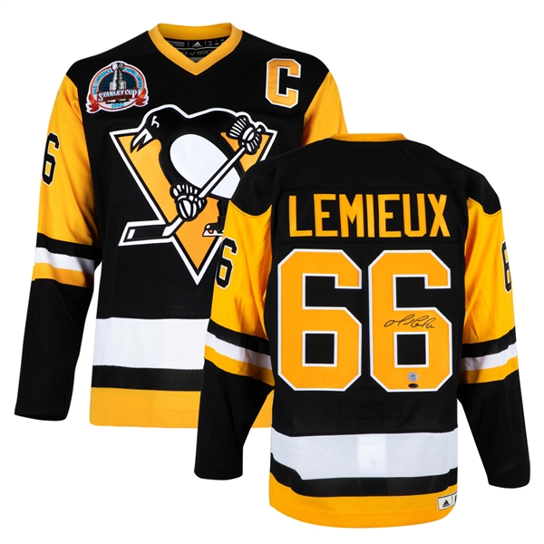 Mario Lemieux Signed Pittsburgh Penguins Stanley Cup Team Classic adidas Jersey