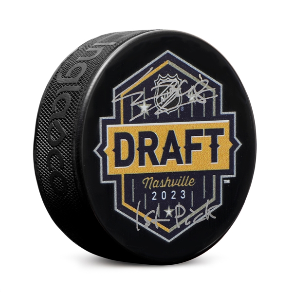 Connor Bedard Signed 2023 NHL Entry Draft Puck with 1st Pick Note