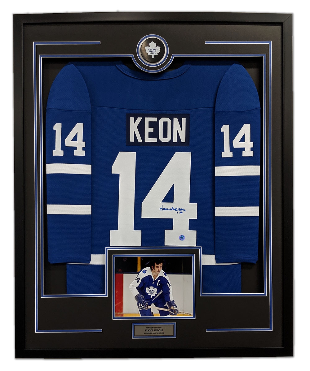 Dave Keon Signed Toronto Maple Leafs Puck Logo 36x44 Jersey Frame