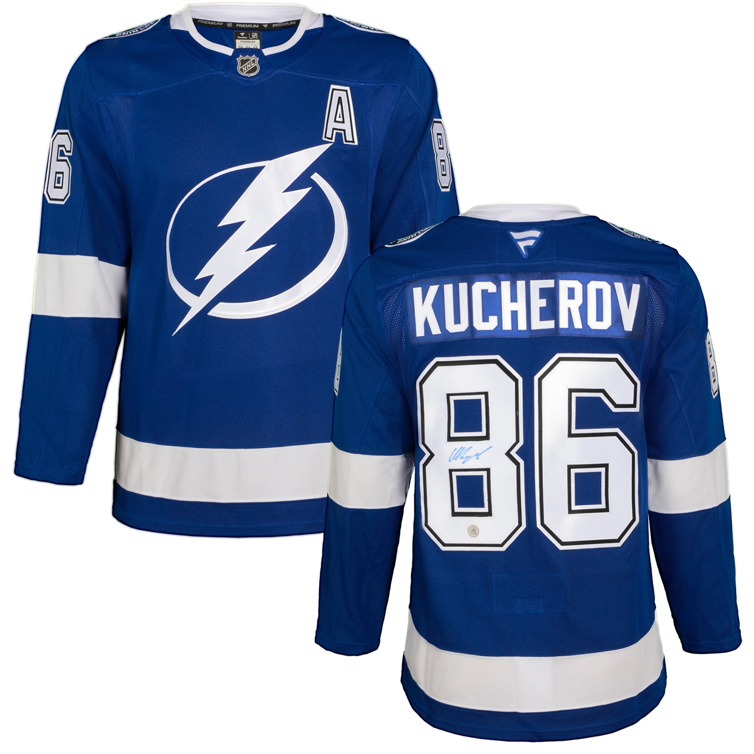 Nikita Kucherov Autographed Tampa Bay Lightning Fanatics Premium Jersey