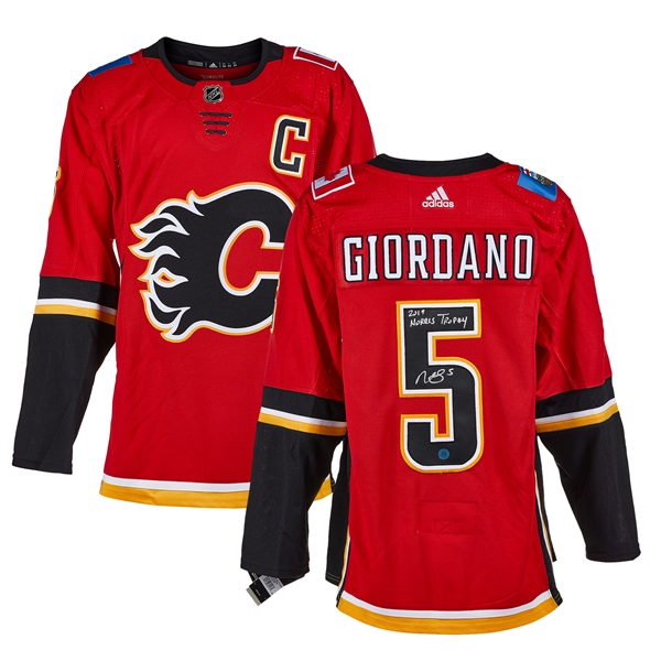 Mark Giordano Signed Calgary Flames Black Logo adidas Jersey with Norris Note