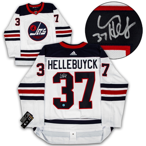 Connor Hellebuyck Signed Winnipeg Jets WHA Heritage adidas Jersey