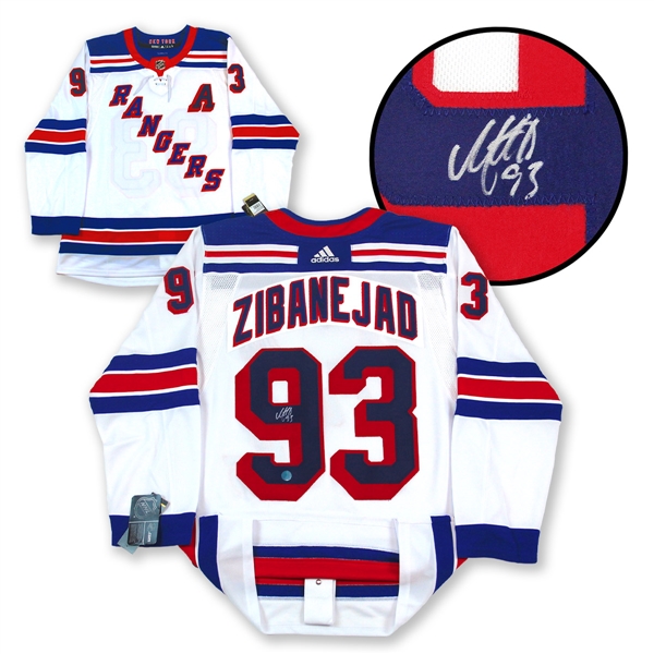 Mika Zibanejad Signed New York Rangers White adidas Jersey