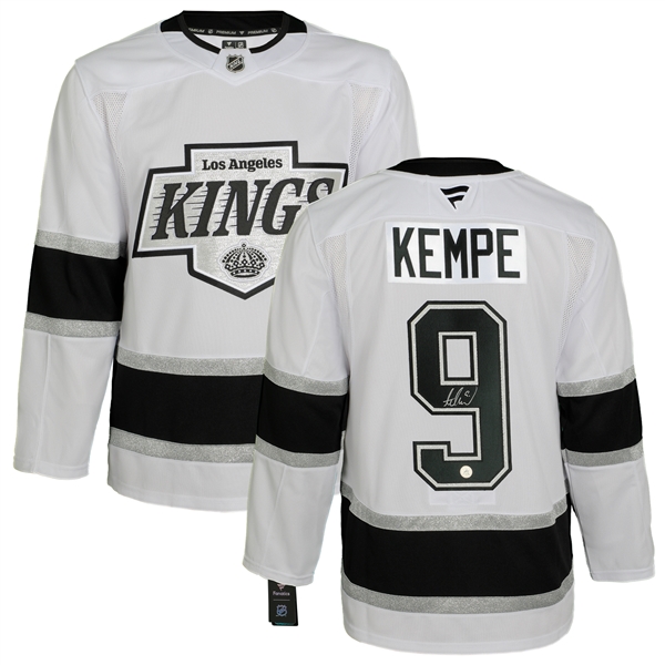 Adrian Kempe Signed Los Angeles Kings White Fanatics Premium Jersey