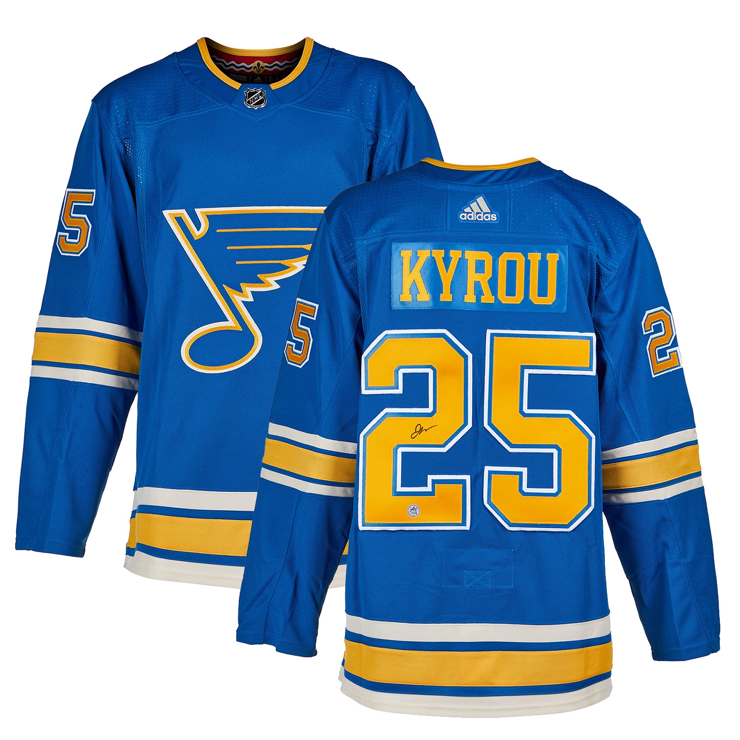 Jordan Kyrou Signed St Louis Blues Alt Retro adidas Jersey