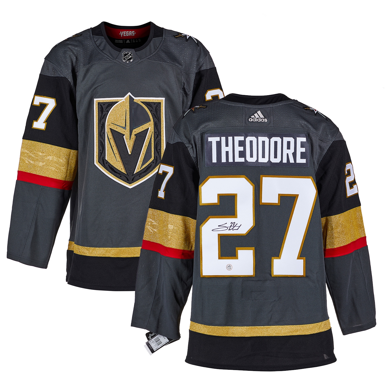 Shea Theodore Autographed Vegas Golden Knights Alternate adidas Jersey