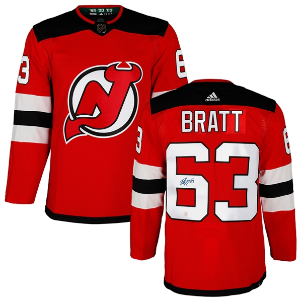 Jesper Bratt Autographed New Jersey Devils Red adidas Jersey