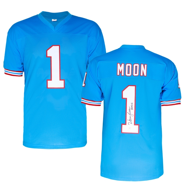 Warren Moon Autographed Houston Custom Throwback Football Jersey