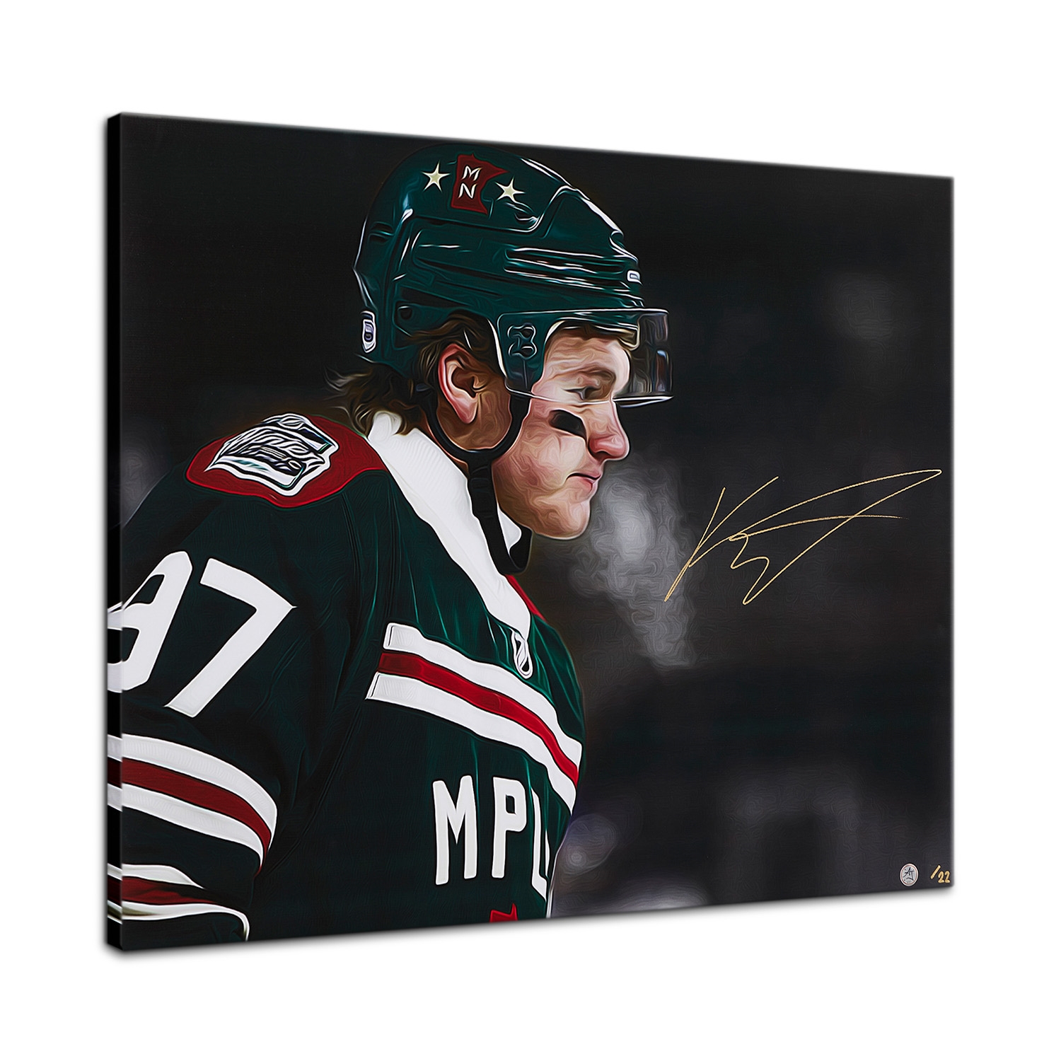 Kirill Kaprizov Signed Minnesota Outdoor Game 26x32 Art Canvas