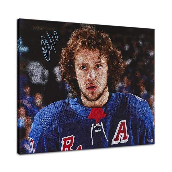 Artemi Panarin Signed New York Hockey Portrait 26x32 Art Canvas /30