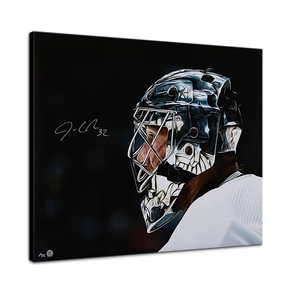 Jonathan Quick Signed Kings Goalie Mask Profile 26x32 Art Canvas /32