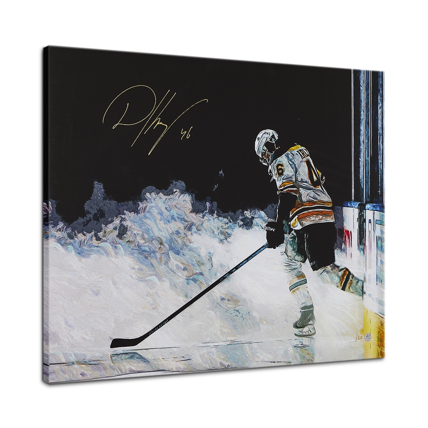 David Krejci Signed Boston Player Spotlight 26x32 Art Canvas /20