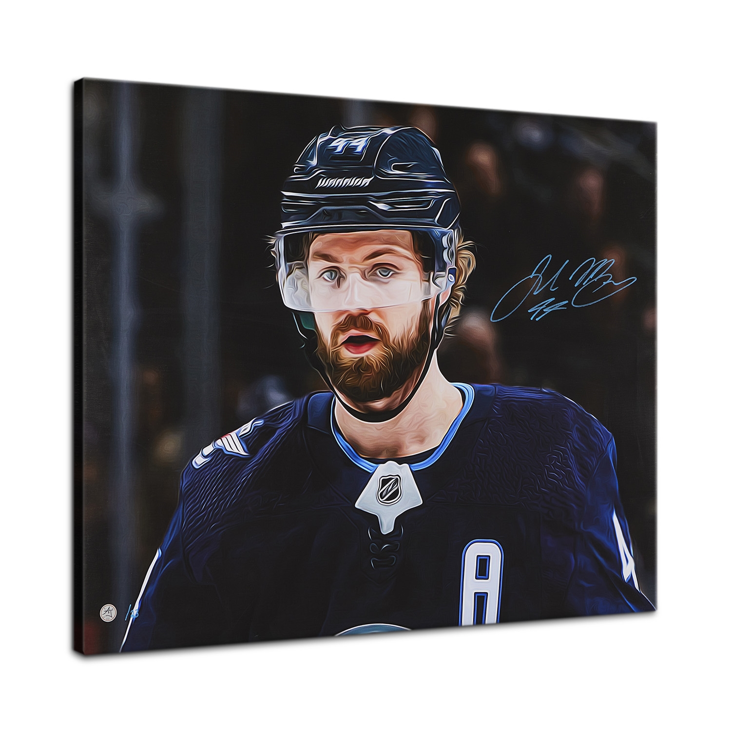 Josh Morrissey Signed Winnipeg Hockey Portrait 26x32 Art Canvas /23