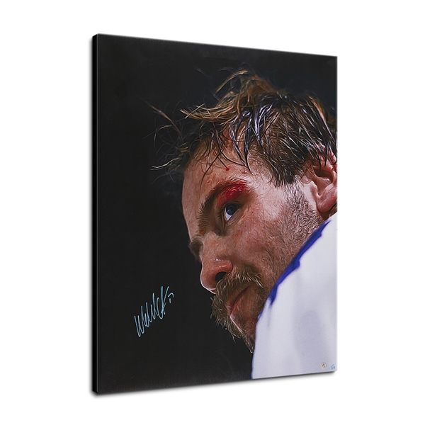 Wendel Clark Signed Toronto Bloody Profile 26x32 Art Canvas /117