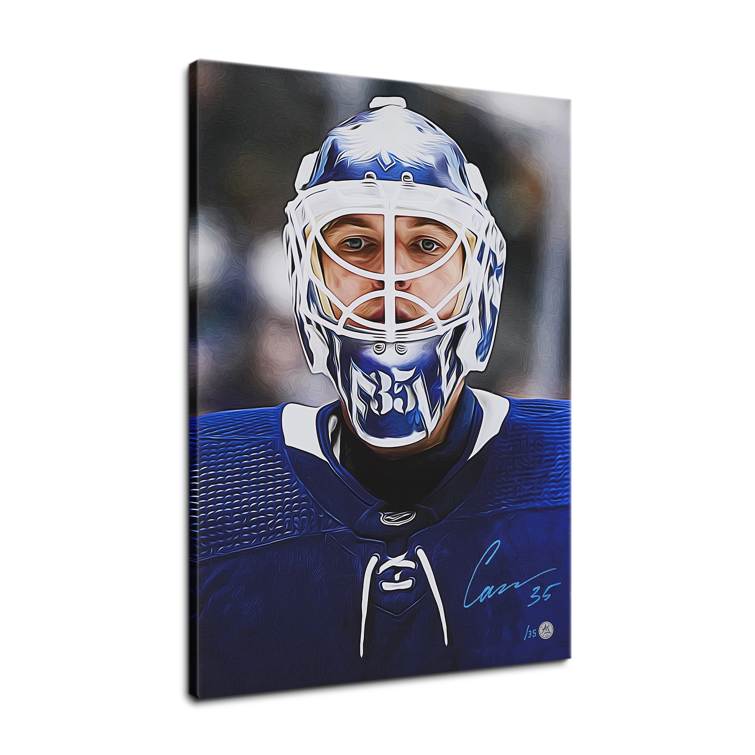 Ilya Samsonov Signed Toronto Mask Portrait 18x26 Art Canvas /35