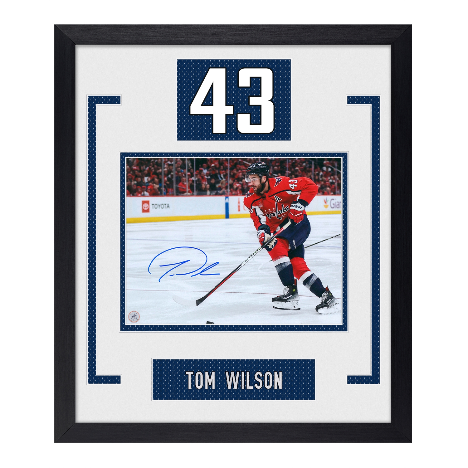 Tom Wilson Signed Washington Capitals Authentic Number 23x27 Frame