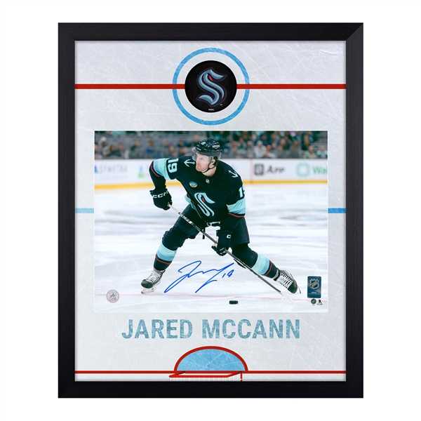 Jared McCann Autographed Seattle Kraken Graphic Rink 19x23 Frame