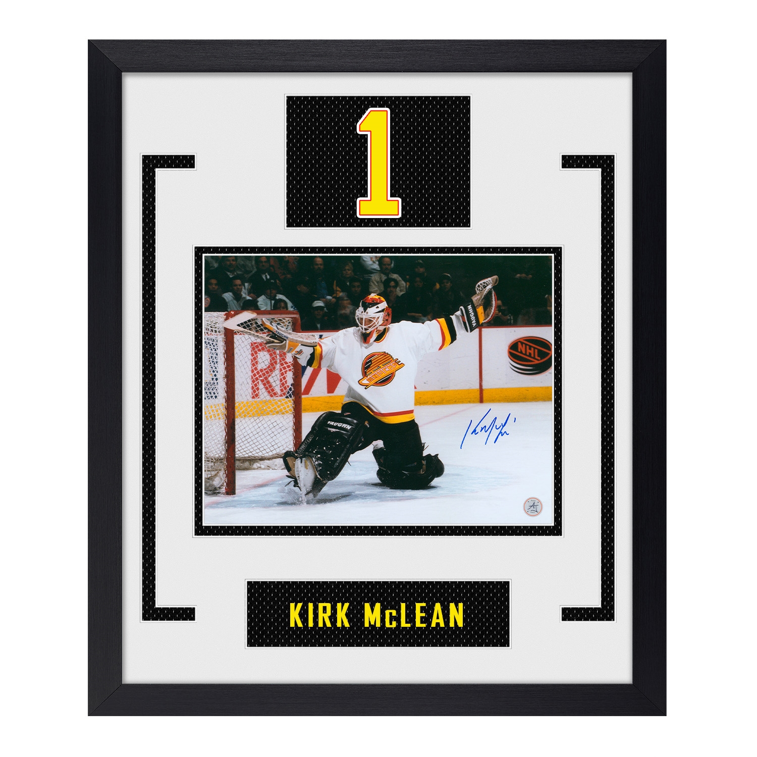 Kirk McLean Signed Vancouver Canucks Authentic Number 23x27 Frame