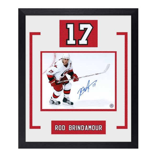 Rod BrindAmour Autographed Carolina Hurricanes Authentic Number 23x27 Frame