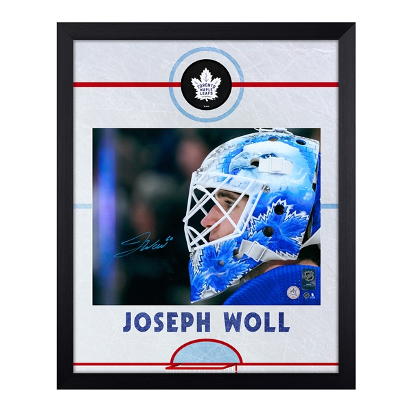 Joseph Woll Signed Toronto Maple Leafs Graphic Rink 19x23 Frame