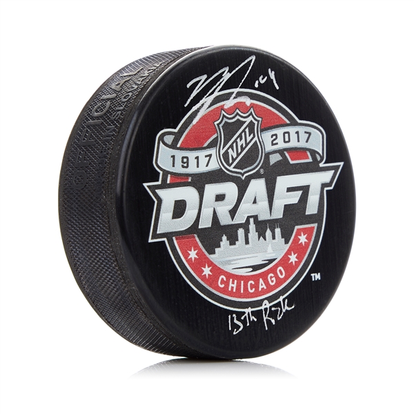 Nick Suzuki Signed 2017 NHL Entry Draft Puck with 13th Pick Note