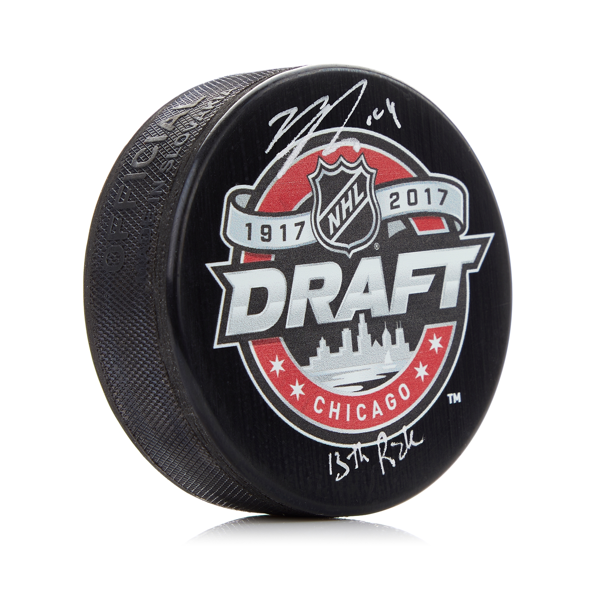 Nick Suzuki Signed 2017 NHL Entry Draft Puck with 13th Pick Note