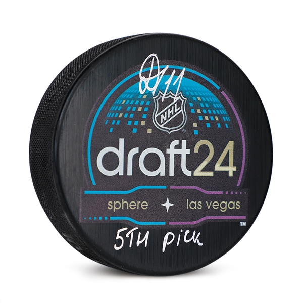 Ivan Demidov Signed 2024 NHL Entry Draft Puck with 5th Pick Note