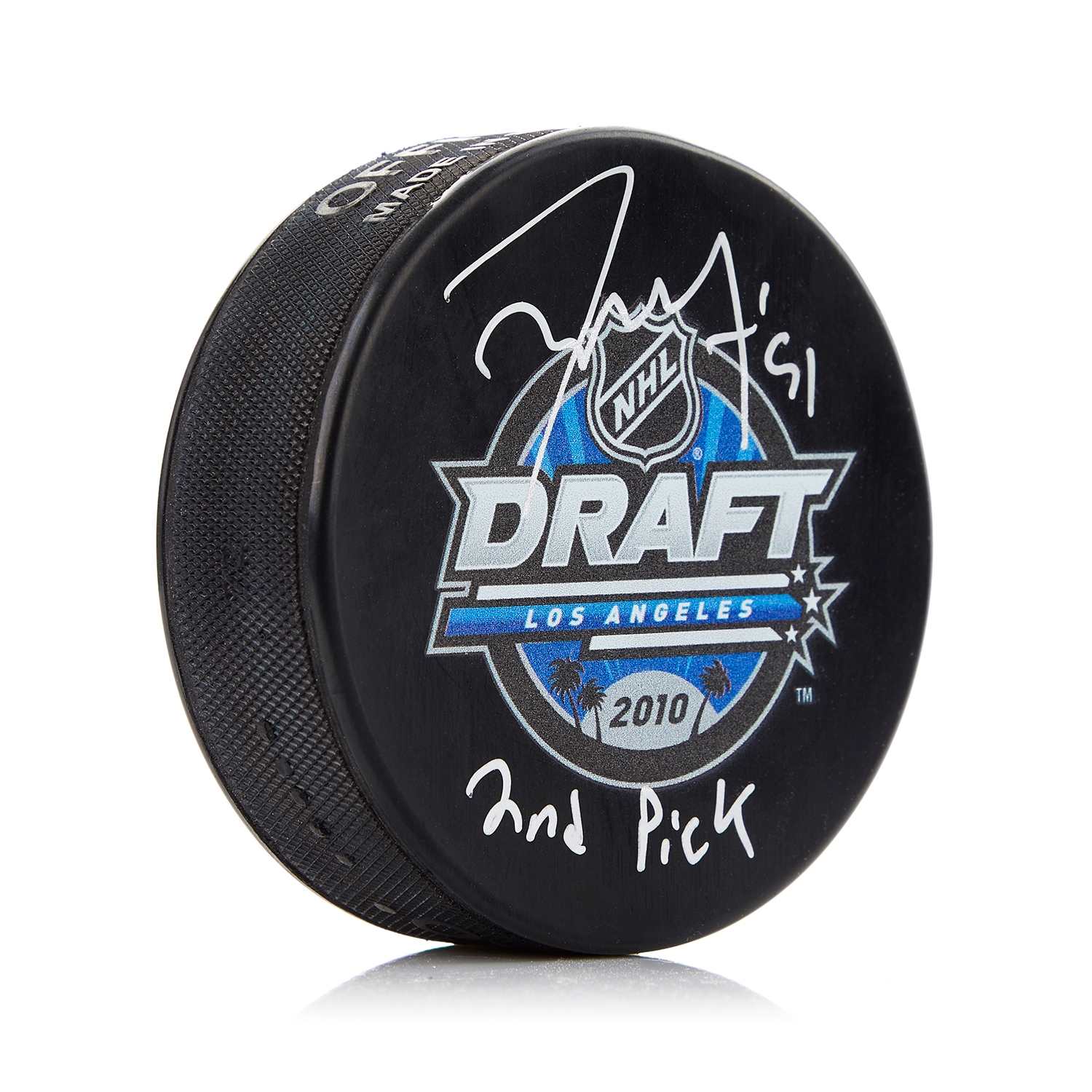 Tyler Seguin Signed 2010 NHL Entry Draft Puck with 2nd Pick Note